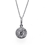 0.74 Cts. 14K White Gold Diamond Cluster Pendant
